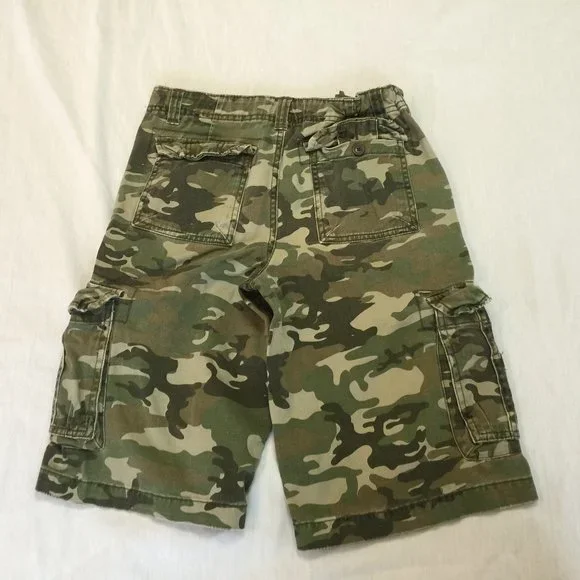 🦜 CHEROKEE BOYS CARGO CAMO COTTON SHORTS SIZE 14 ADJ WAIST 🦜 - Picture 4 of 4